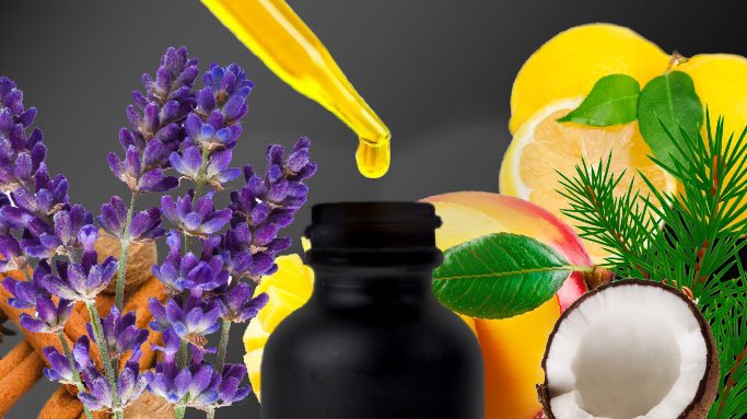 drop of cbd oil with fruits in background